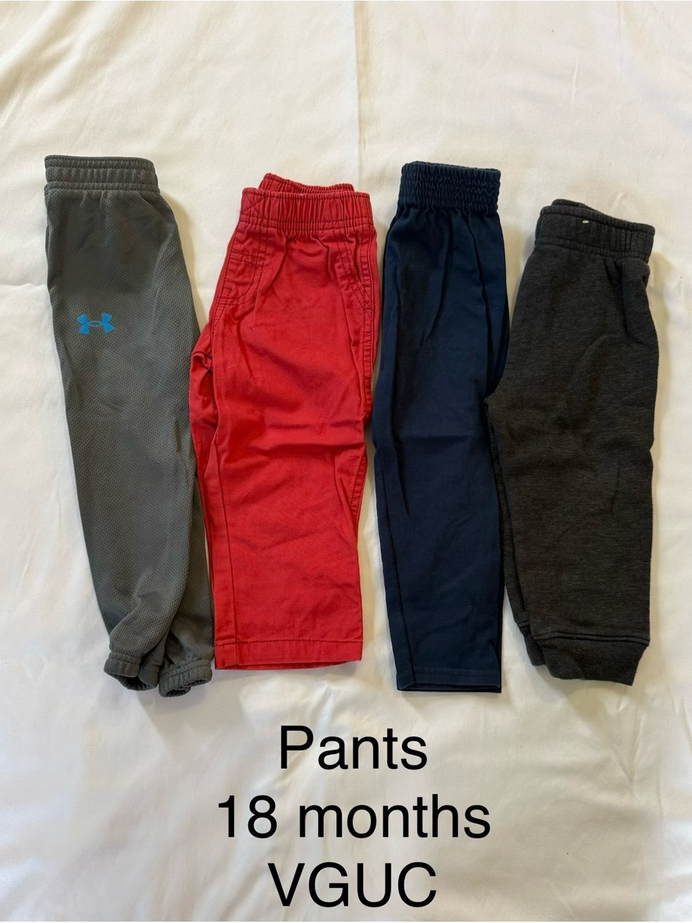 Under Armour Gray Joggers with Blue Logo - Kids Sweatpants